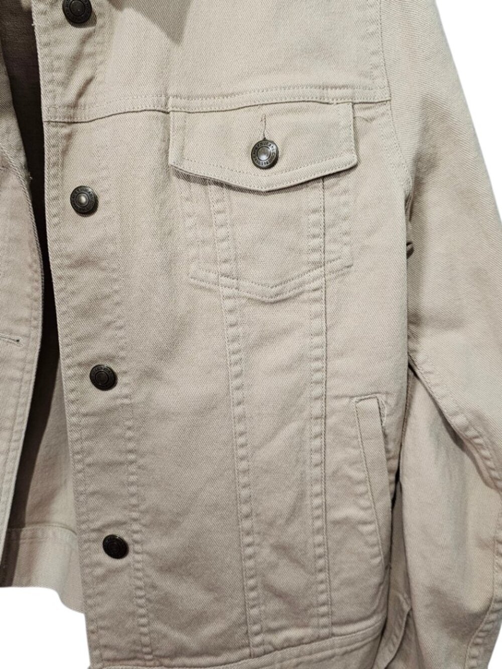 Lauren Jeans Co Ralph Lauren Denim Cotton Boho Corduroy Collar Tan Jacket M Y2K - Picture 5 of 11
